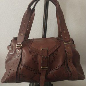 COLE HAAN OVERSIZED SIERRA LAZER CUT SATCHEL HANDBAG